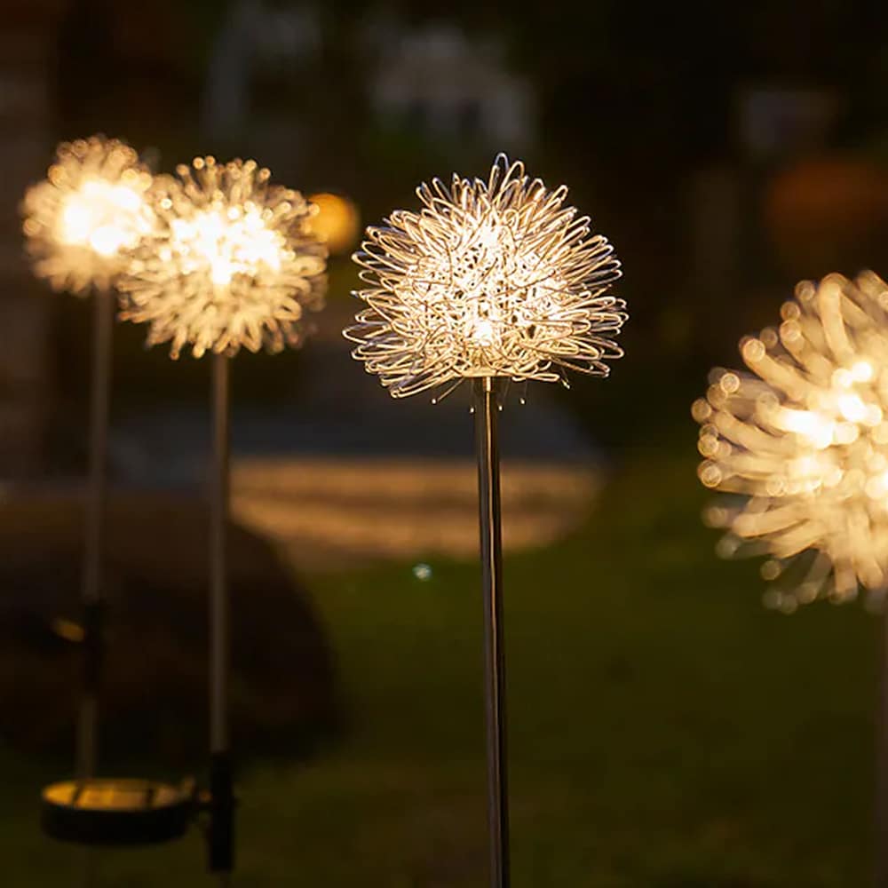 Solar LED Garden Light (2 pieces) Dandelion Design with Spike | Stornfield