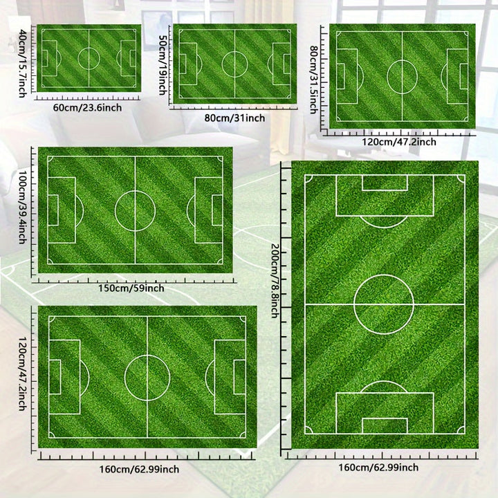 Stornfield | Football Field Pattern Rug - Non-Slip Washable Living Room Rugs for Living Room, Bedroom, Garden, or Playroom