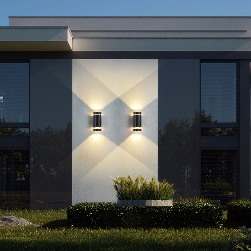 Contemporary Industrial Waterproof Aluminum Cylinder LED Up And Down Luminous Spotlight Wall Sconce Lamp For Outdoor Patio | Stornfield