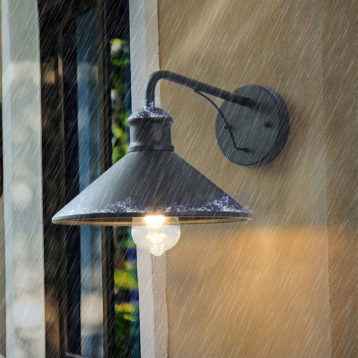 Modern Minimalist Cone Iron 1-Light Wall Sconce Lamp For Outdoor Patio | Stornfield
