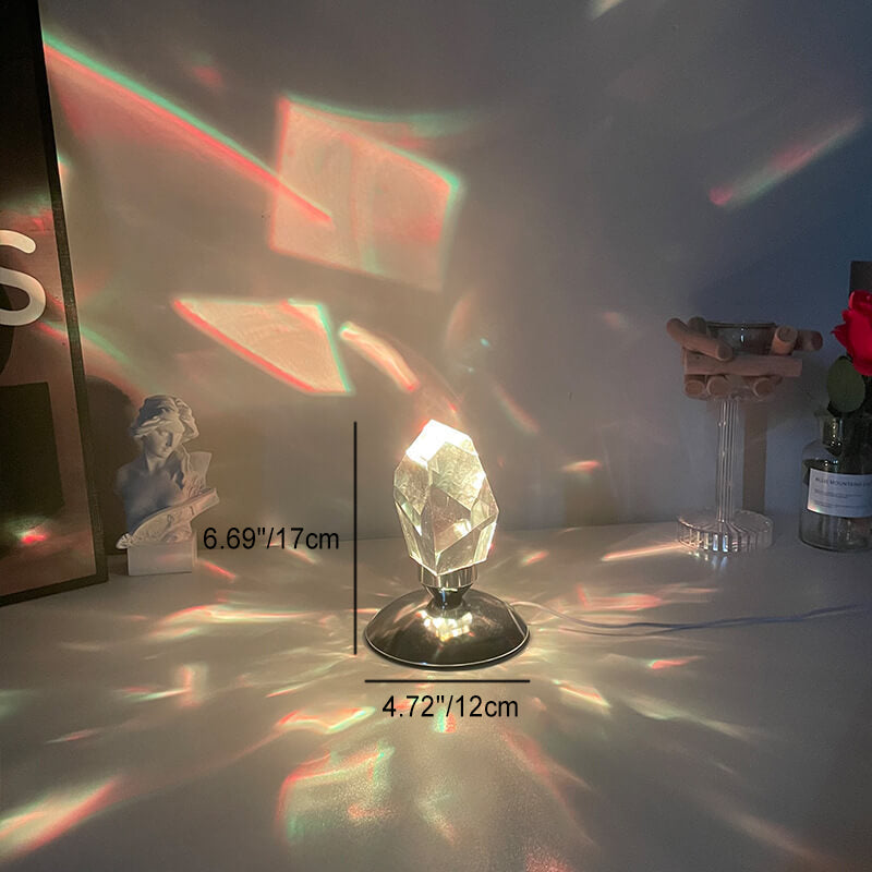 Stornfield | LuxorLite Diamond Crystal LED Table Lamp | Luxurious Mood Light | 3 or 16 Color Changing | Cordless Night Light