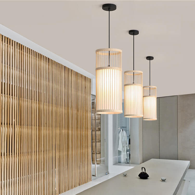 Stornfield | Zen Bambora Pendant Light | Hand-Woven Bamboo Lantern | Japanese Design | Natural Elegance