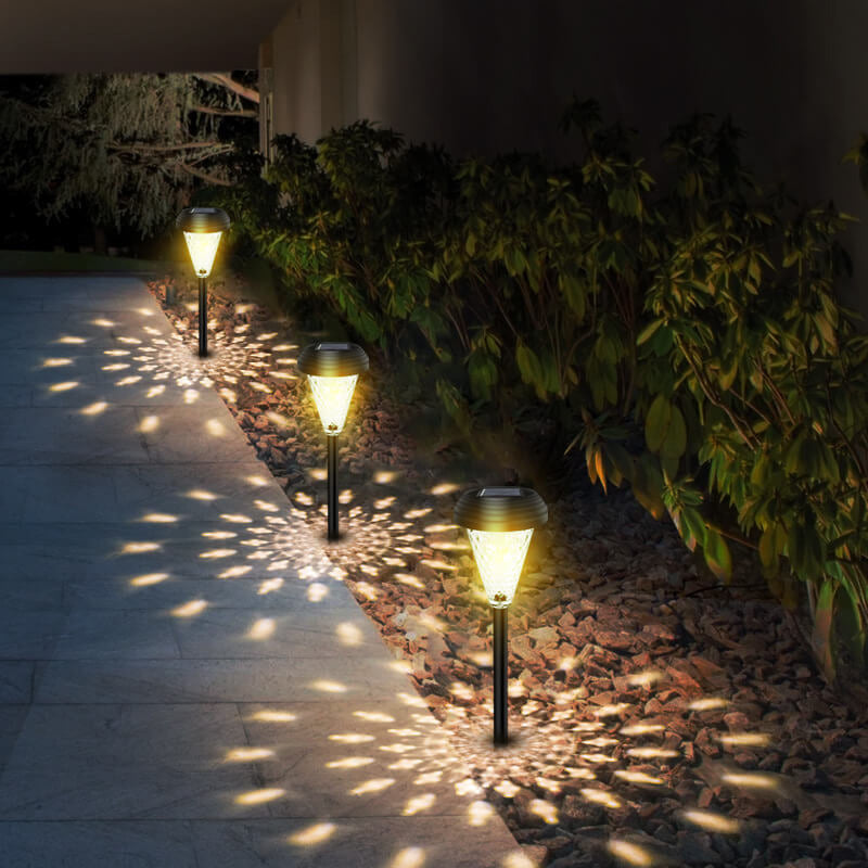 Modern Solar Glass Cone LED Outdoor Garden Ground Insert Landscape Light | Stornfield