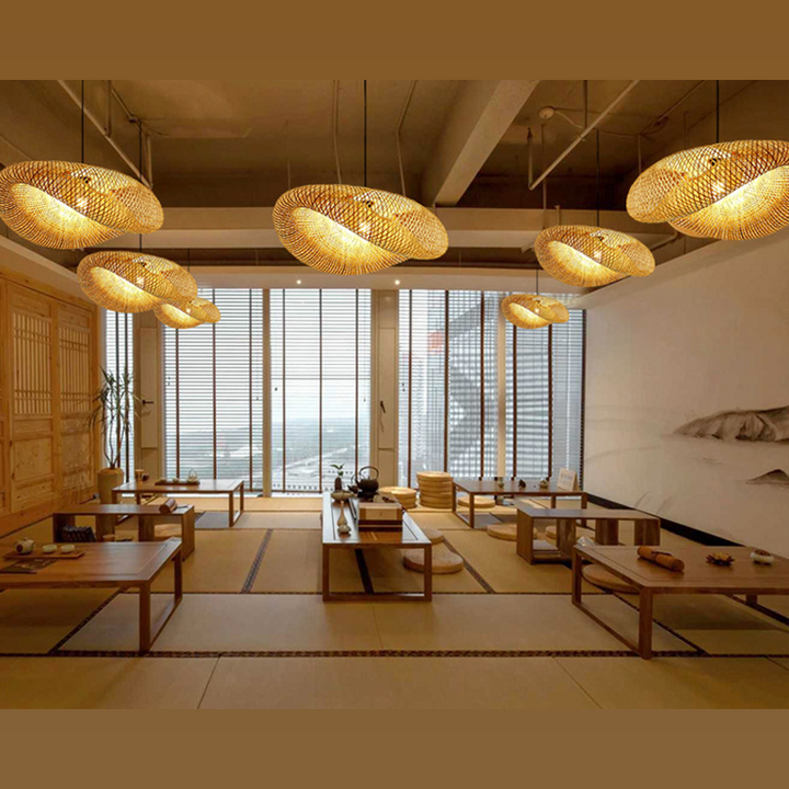 Stornfield | Bamboo Woven Rattan - Pendant Light - LED - Light