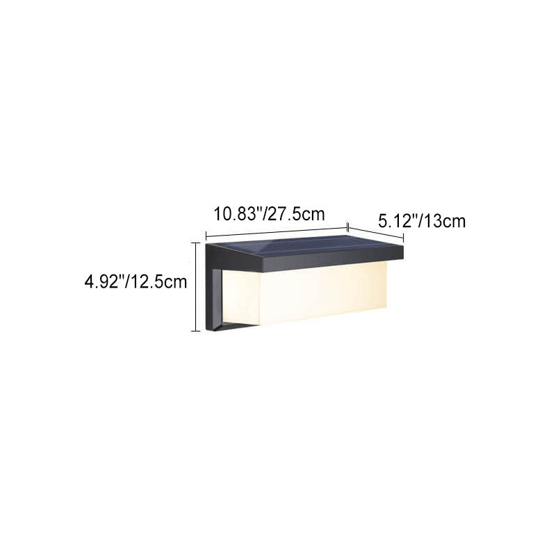 Modern Minimalist Solar Rectangle PC LED Outdoor Wall Sconce Lamp For Outdoor Patio | Stornfield