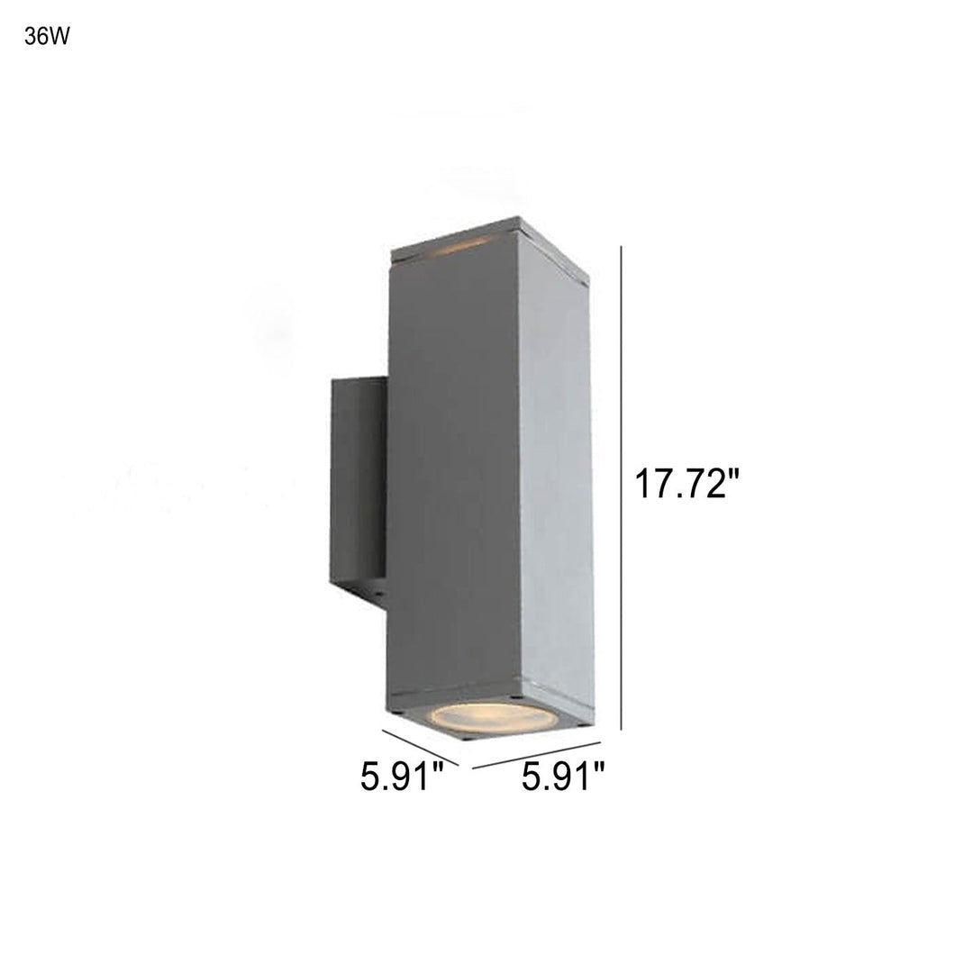 Modern Minimalist Square Column LED Luminous Outdoor Waterproof Wall Sconce Lamp | Stornfield