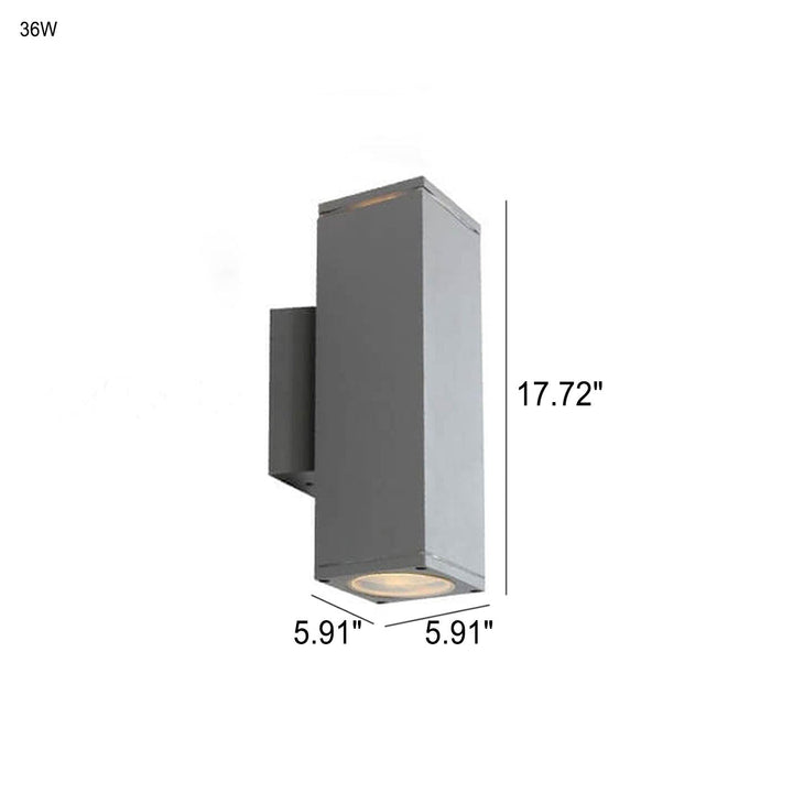 Modern Minimalist Square Column LED Luminous Outdoor Waterproof Wall Sconce Lamp | Stornfield