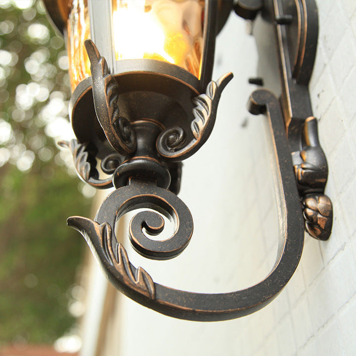 Traditional European Waterproof Aluminum Glass Cylinder 1-Light Wall Sconce Lamp For Outdoor Patio | Stornfield
