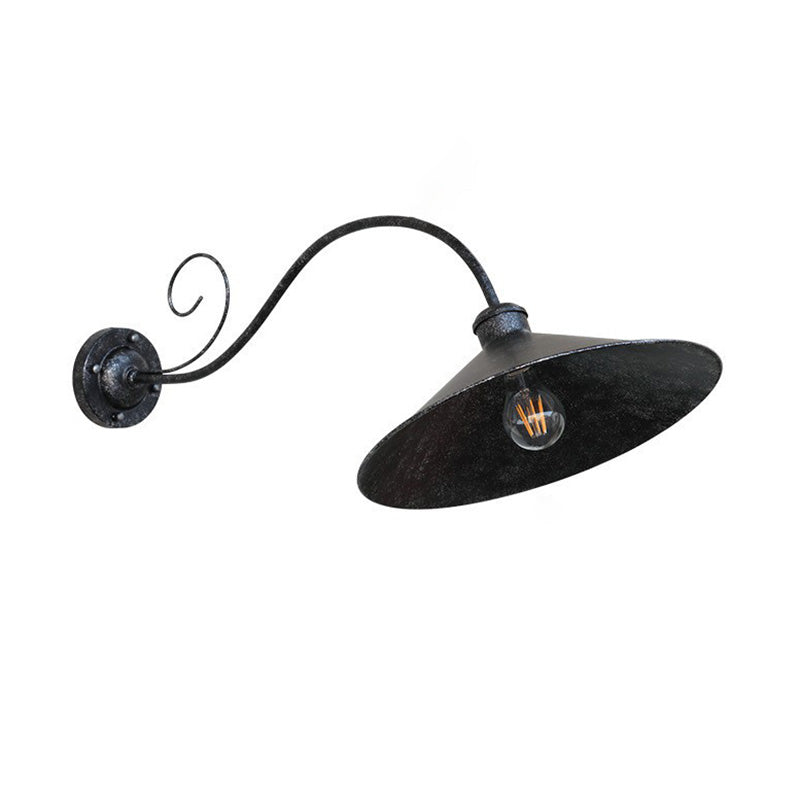 Contemporary Retro Waterproof Iron Round 1-Light Wall Sconce Lamp For Garden | Stornfield