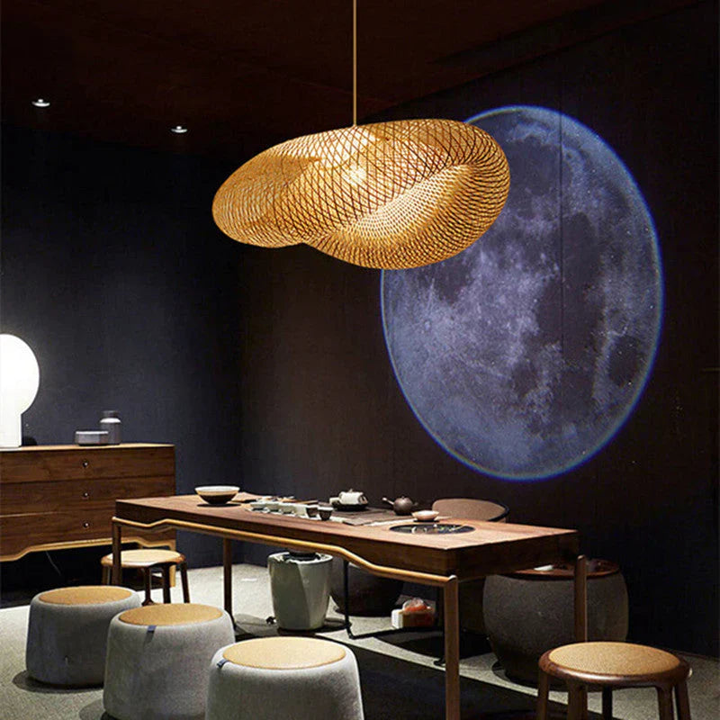 ZenGlow Stornfield Hand-Woven Bamboo Pendant Light