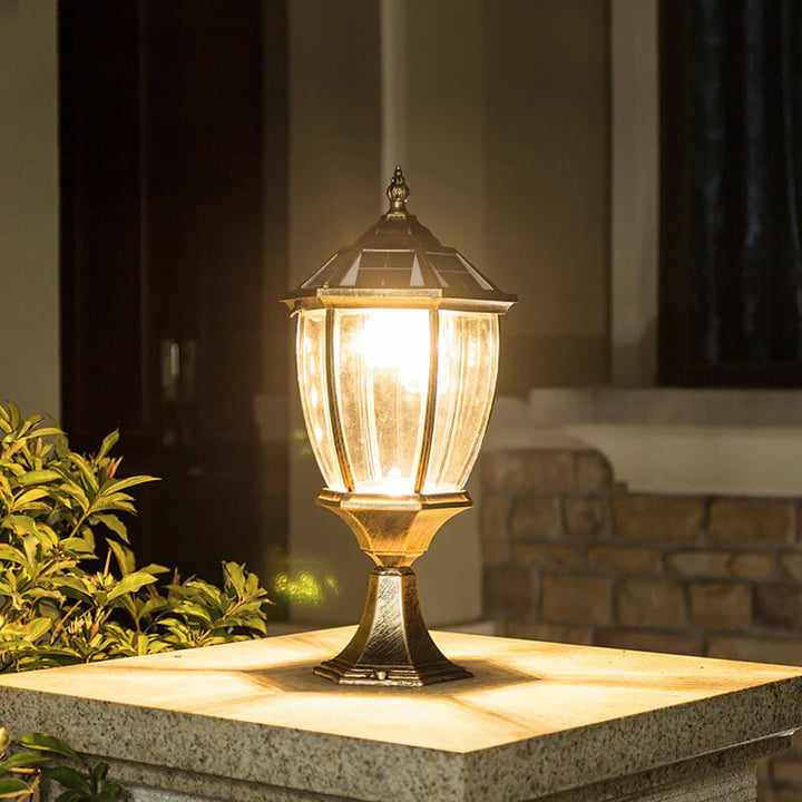 Outdoor Solar Waterproof Aluminum Glass 1-Light Lawn Landscape Light | Stornfield