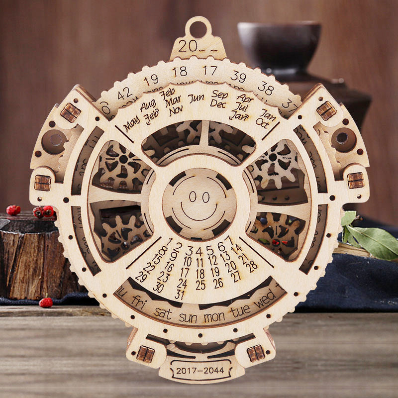 Wooden Mechanical Gear Perpetual Calendar Model Kits | Stornfield