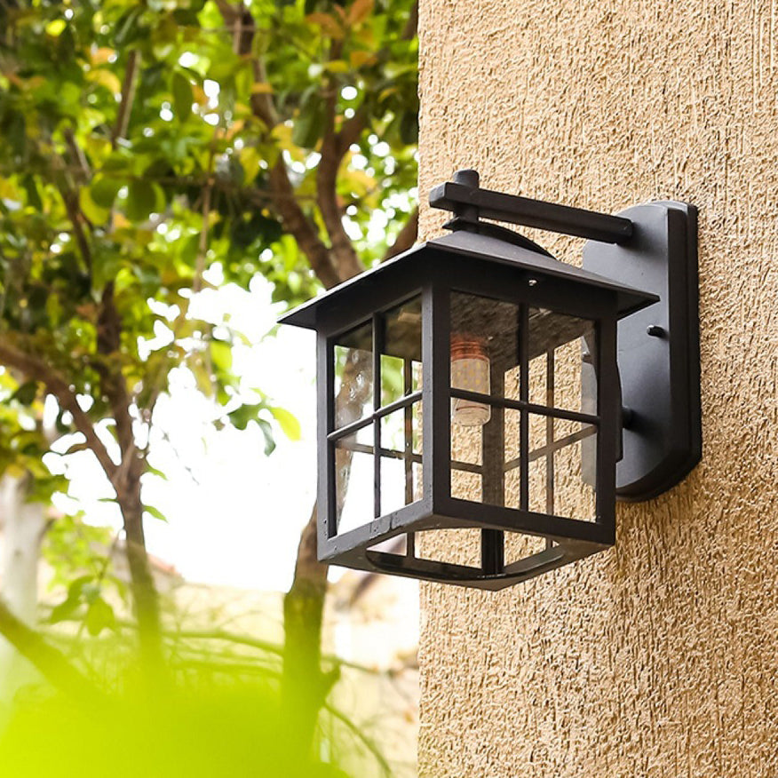 Modern Simplicity Waterproof Aluminum Square Glass Shade 1-Light Wall Sconce Lamp For Outdoor Patio | Stornfield