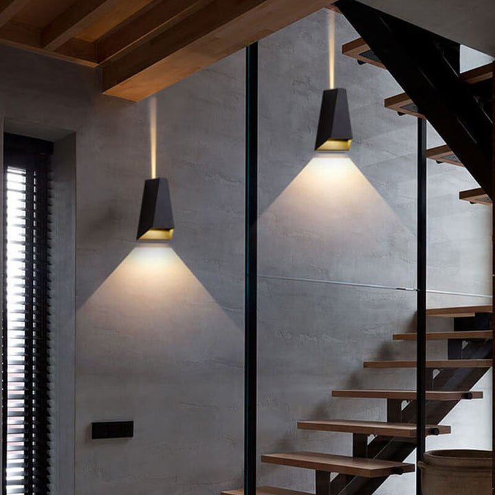 Modern Creative Trapezoid Up and Down Illuminated LED Outdoor Wall Sconce Lamp | Stornfield