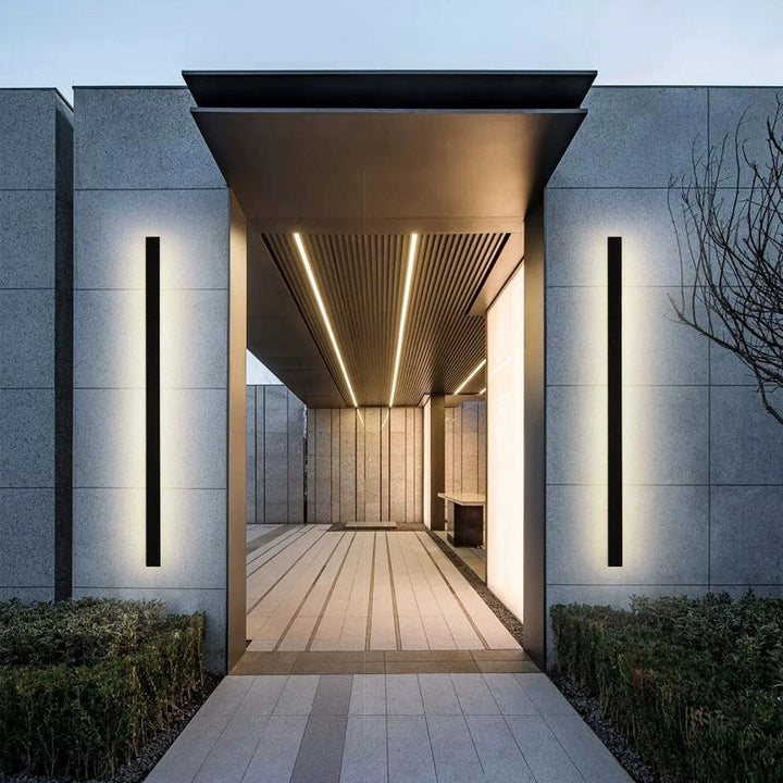 Modern Minimalist Long Rectangular Aluminum Acrylic LED Wall Sconce Lamp For Garden | Stornfield
