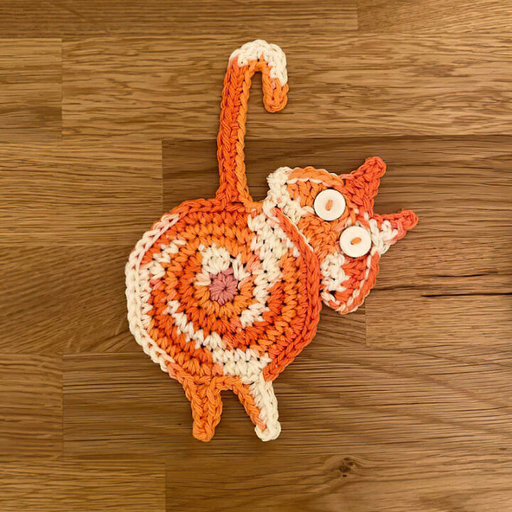 Funny Cat Butt Coasters Cat Butt Cup Mat Knitted Gift for Cat Lovers | Stornfield