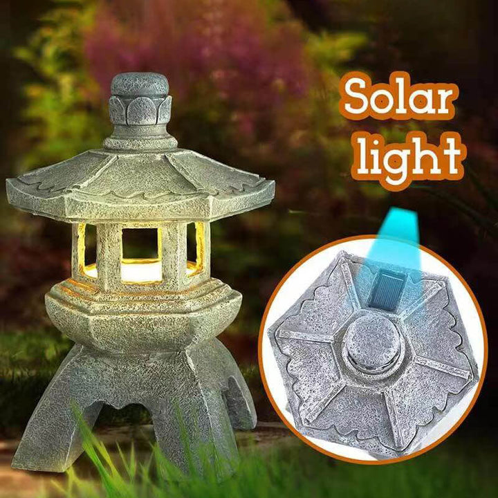 Retro Decorative Solar Tower Resin LED Outdoor Landscape Lighting | Stornfield