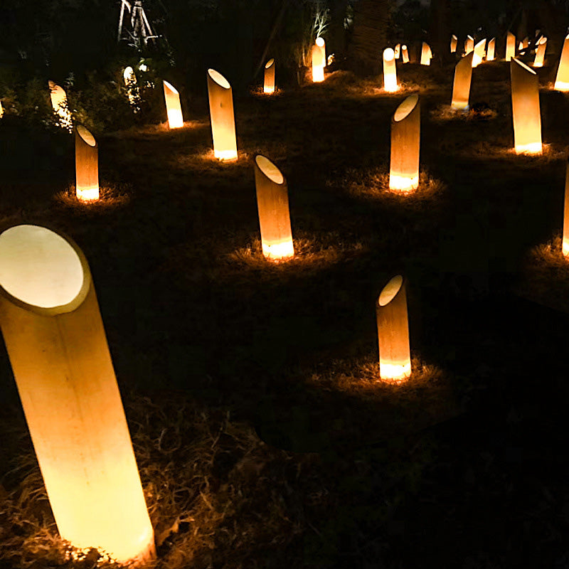 Contemporary Creative Waterproof Solar Resin Bamboo LED Landscape Lighting Outdoor Light For Garden | Stornfield