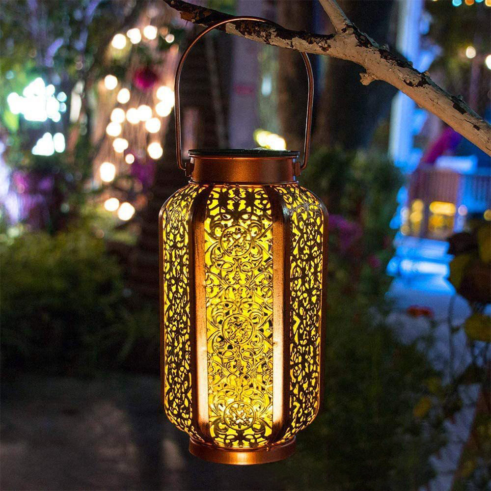 Modern Art Deco Solar Waterproof Hexagonal Lantern Iron LED Outdoor Light For Garden | Stornfield