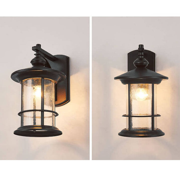 Industrial Vintage Bubble Glass Column 1-Light Outdoor Waterproof Wall Sconce Lamp | Stornfield