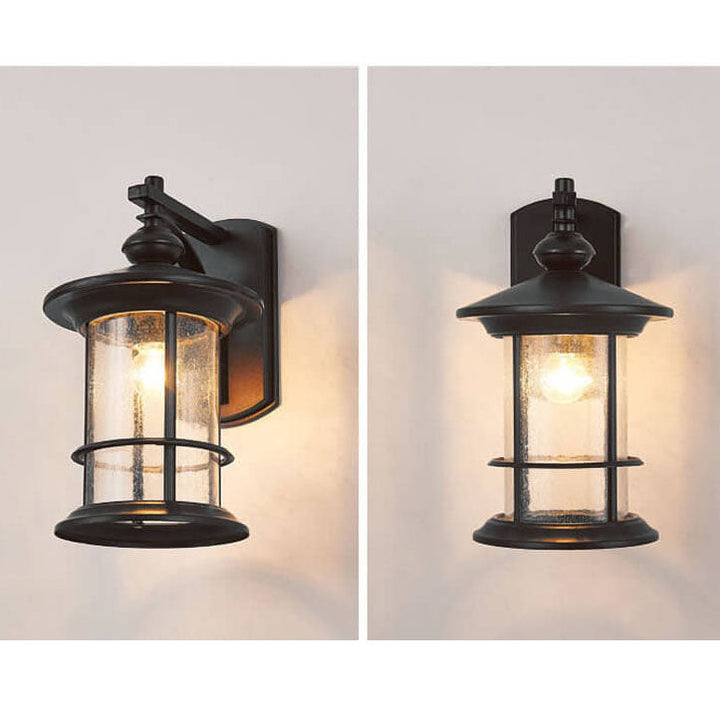 Industrial Vintage Bubble Glass Column 1-Light Outdoor Waterproof Wall Sconce Lamp | Stornfield