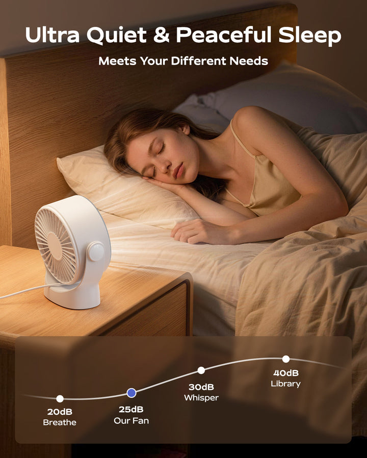 4-Speed USB Rechargeable Desktop Fan with Smart LED Display | Stornfield