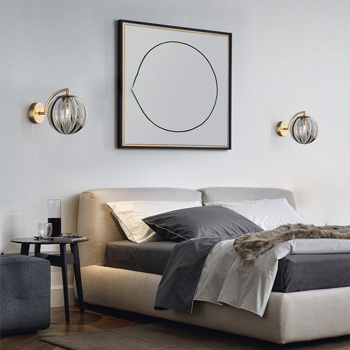 Stornfield | Contemporary Scandinavian Round Iron and Glass 1-Light Wall Sconce for Living Room