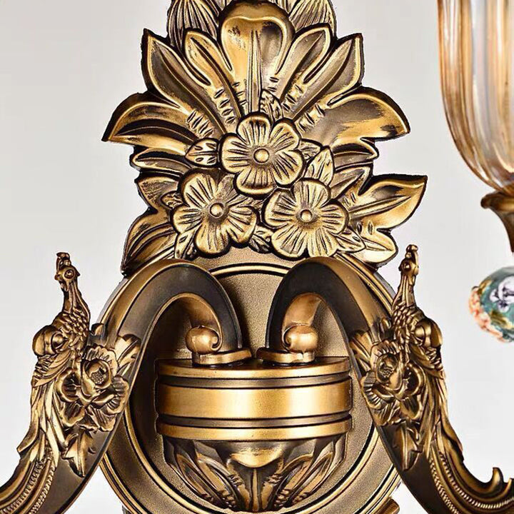 Stornfield | FlorisLuxe European Wall Sconce | Blossom Design | 1-2 Lights | High Quality Resin & Glass | Elegance for Living Room & Hallway
