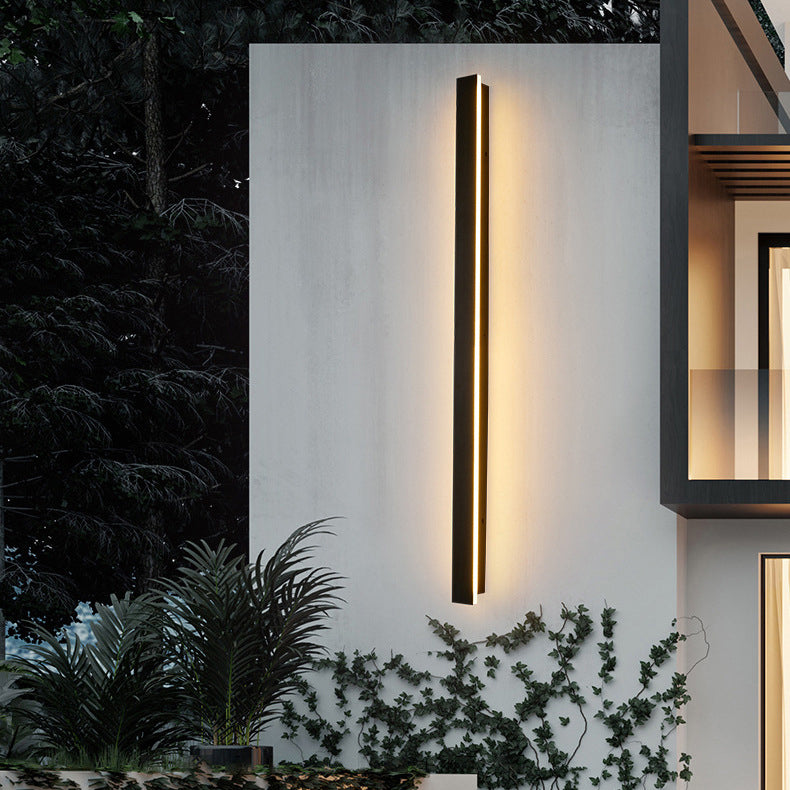 Modern Minimalist Long Rectangular Aluminum Acrylic LED Wall Sconce Lamp For Garden | Stornfield