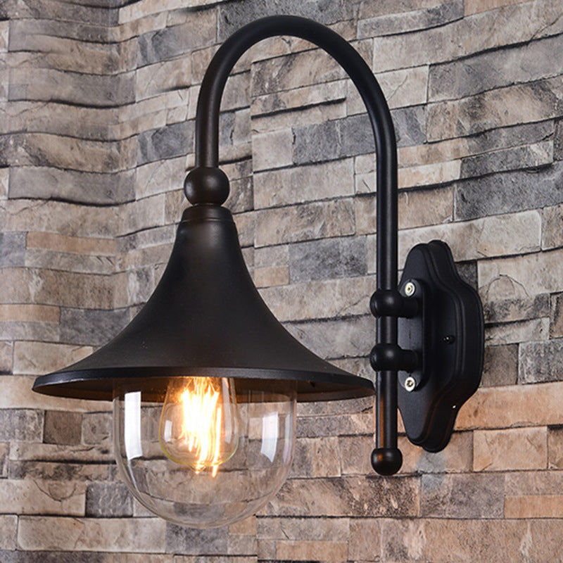 Retro Minimalist Trumpet Waterproof 1-Light Wall Sconce Lamp | Stornfield