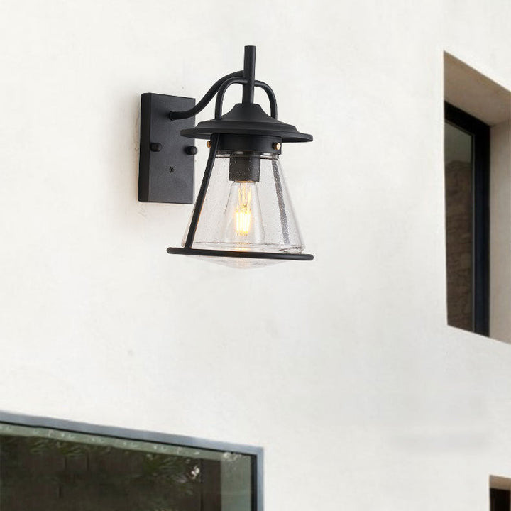 Waterproof Glass Cone Shade 1-Light Outdoor Wall Sconce Lamp | Stornfield