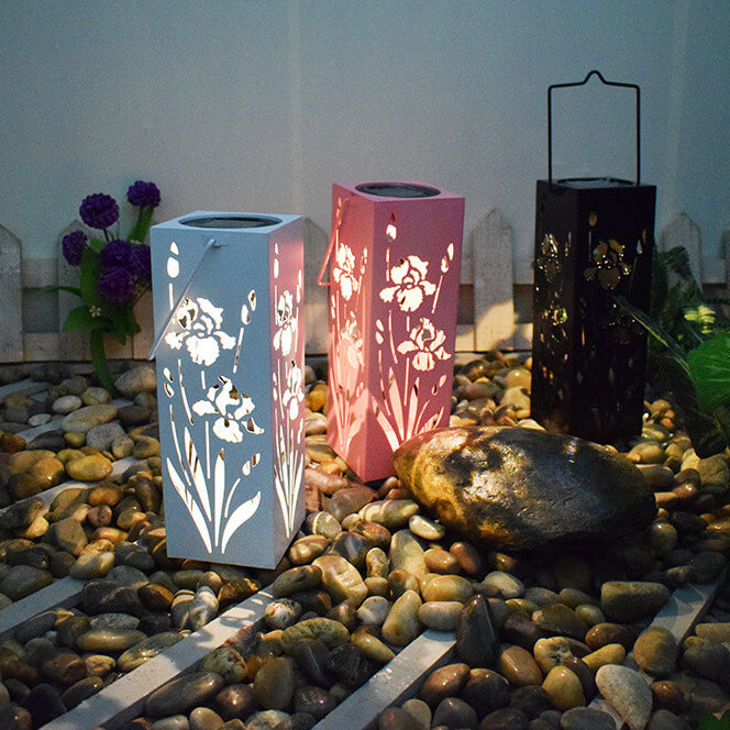 Stornfield | Rose Solar Butterfly Pattern Hollow Column Waterproof LED Outdoor Decorative Lamp