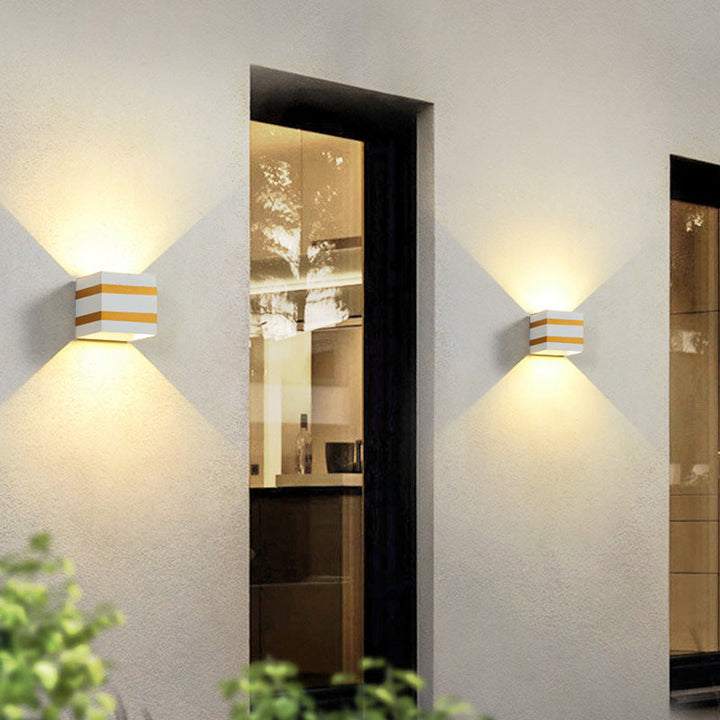 Outdoor Minimalist Square Cube Aluminum Waterproof LED Wall Sconce Lamp | Stornfield