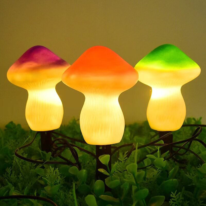 Solar Outdoor Resin Mushroom LED Garden Ground Insert Decorative Landscape Light | Stornfield