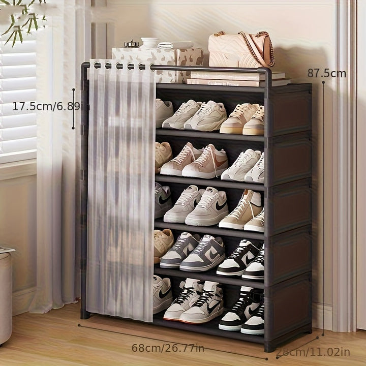 Foldable shoe rack with dust protection 4–7 levels | Stornfield