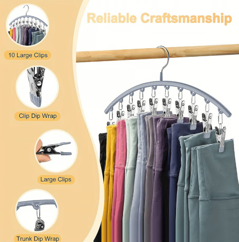 Leggings Organizer Hanger with Rubber Clips | Stornfield