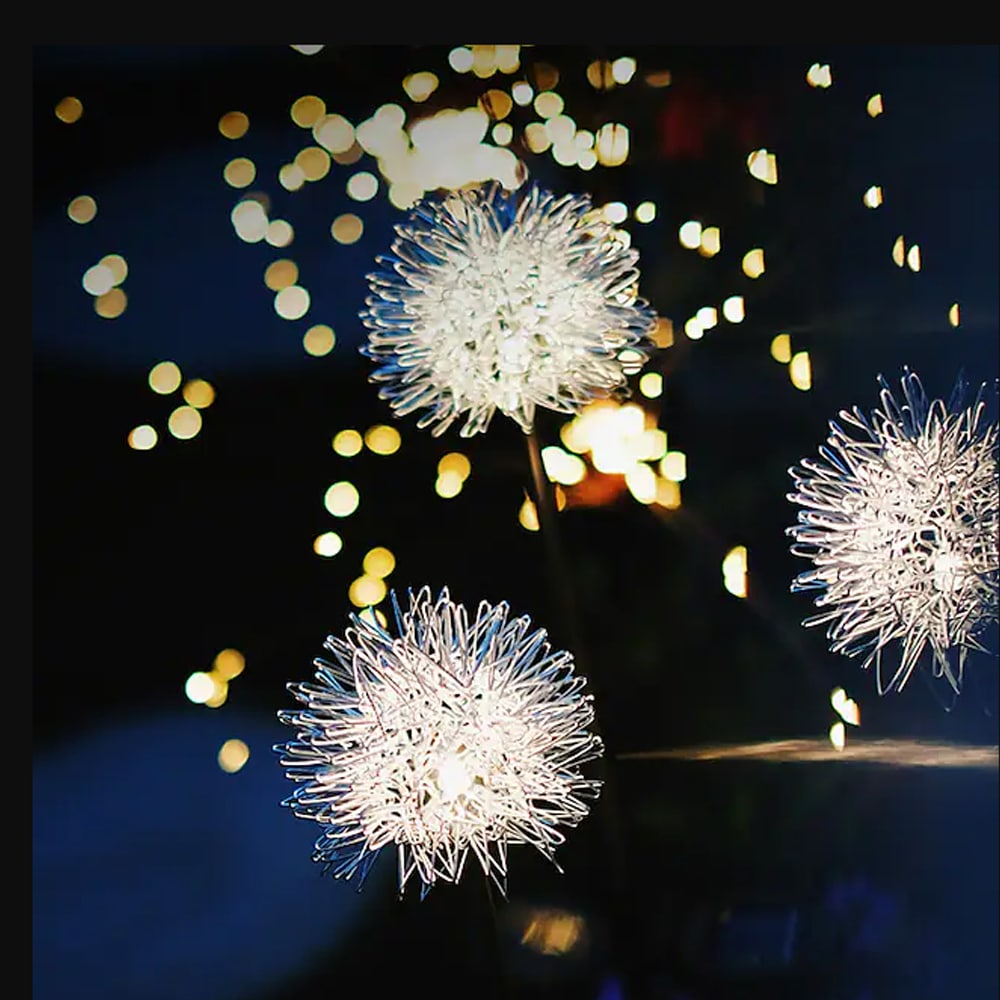 Solar LED Garden Light (2 pieces) Dandelion Design with Spike | Stornfield