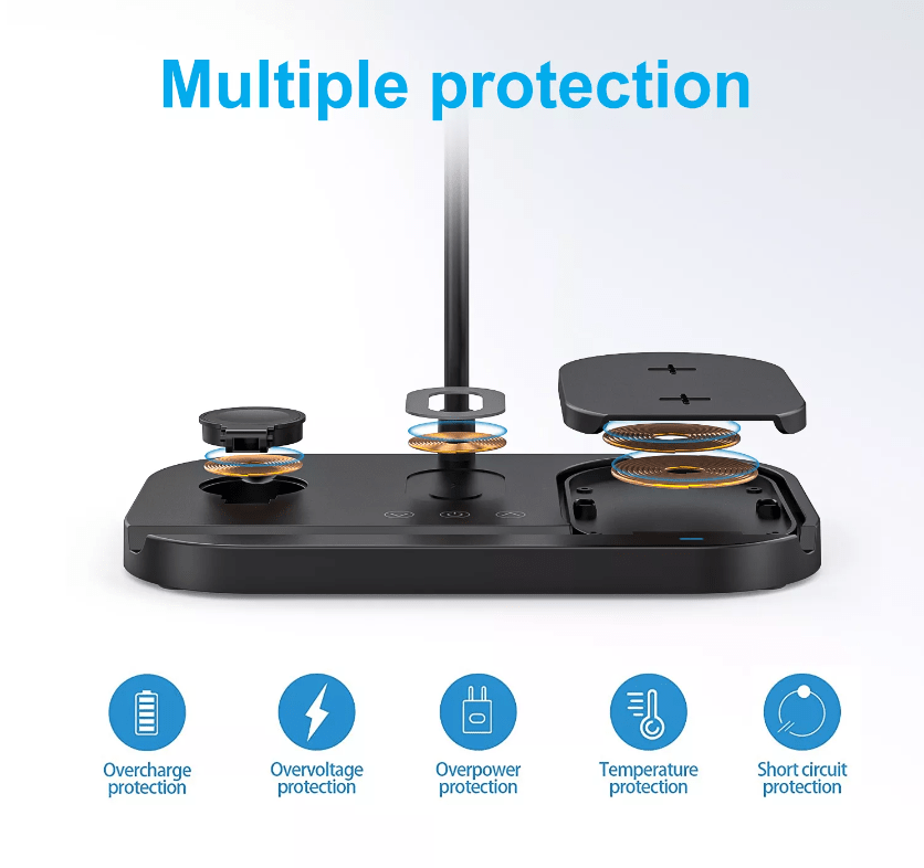 LED table lamp with dimmer and wireless charger for smartphones (4-in-1) | Stornfield