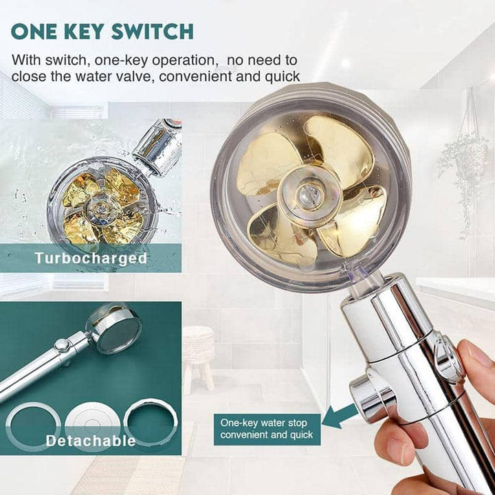 Shower head with high pressure - adjustable 360° rotating design - up to 40% water savings | Stornfield