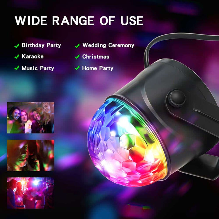 Rotating LED disco ball with remote control | Stornfield