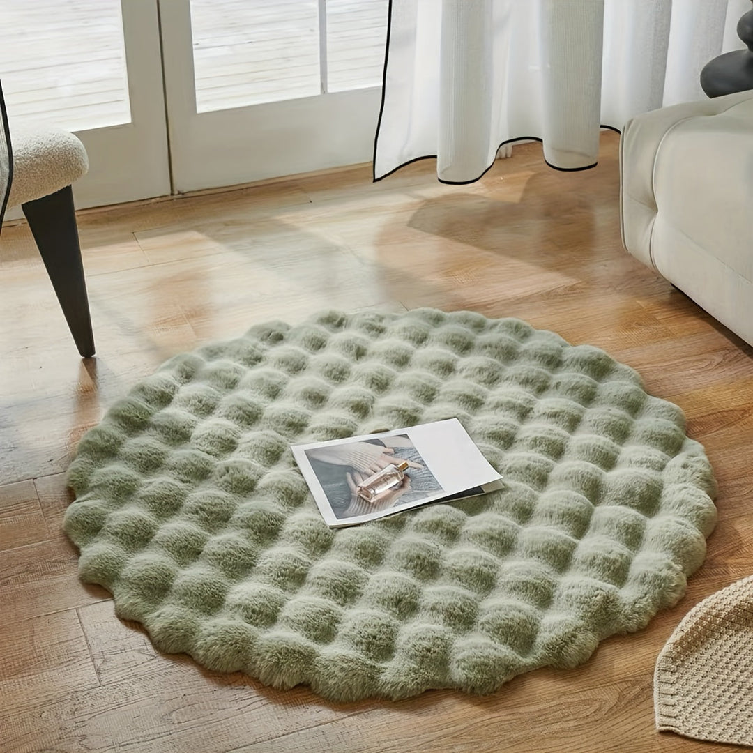 Round fluffy rug for stylish rooms – Soft rug for living room & bedroom | Stornfield