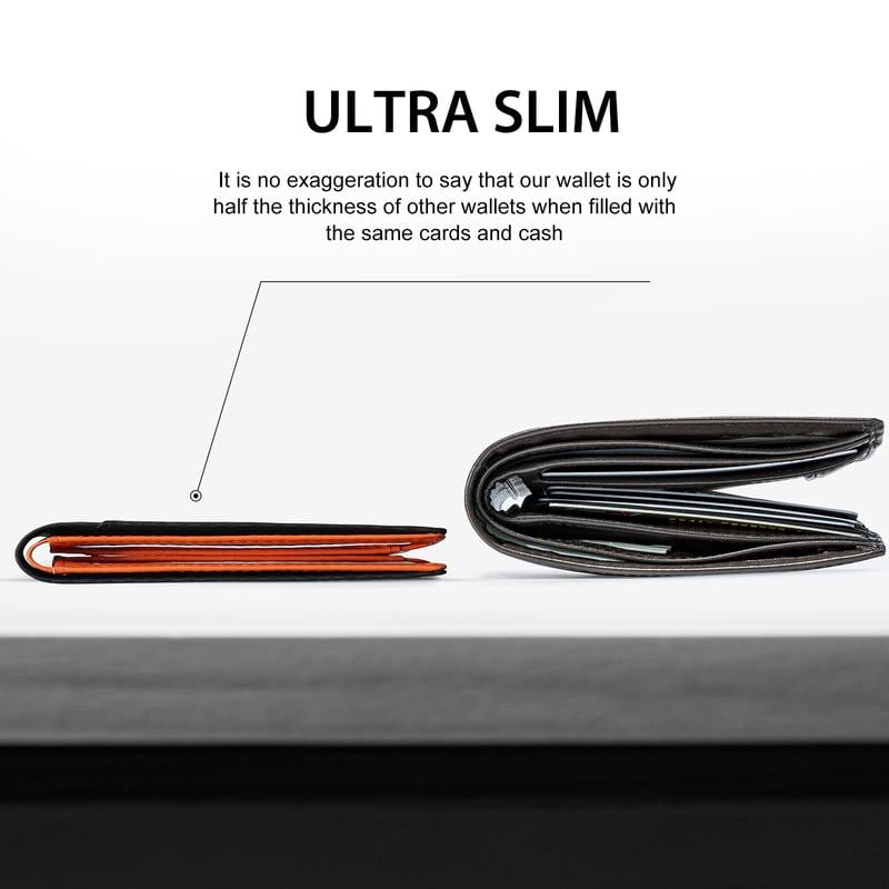 Stornfield | Men’s Slim RFID Wallet | Leather Card Holder | Black
