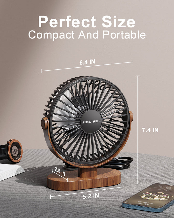 6.5 Inch USB Small Desk Fan for Home Office Car Outdoor Travel | Stornfield