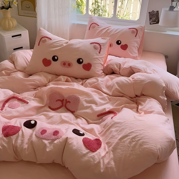 Bedding set with Cute Piglet motif – Soft and Cozy | Perfect for children's room | Stornfield