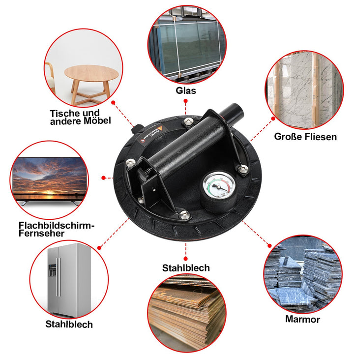 Suction cup holder with pressure display 1 piece max.100KG | Stornfield