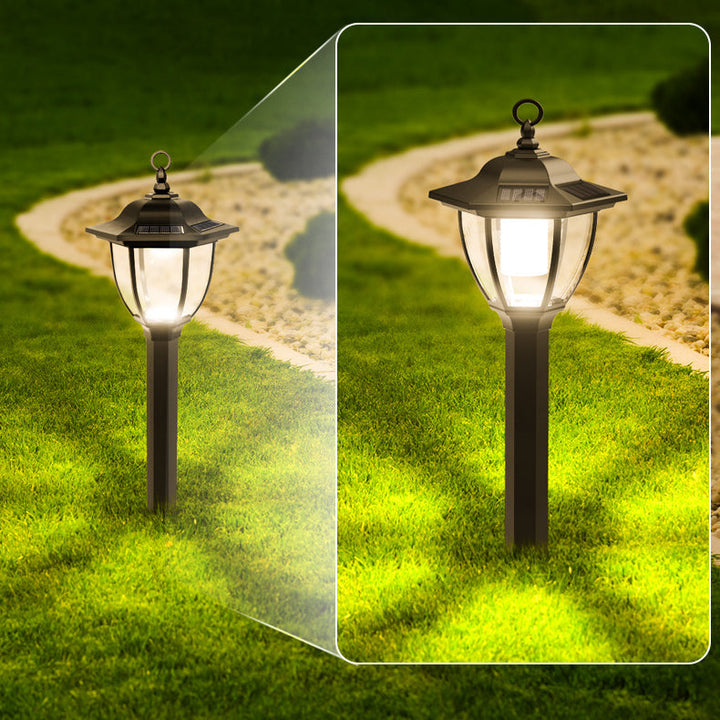 Traditional Farmhouse Waterproof Solar Lanterns Plastic Ground Plug LED Landscape Light For Garden | Stornfield