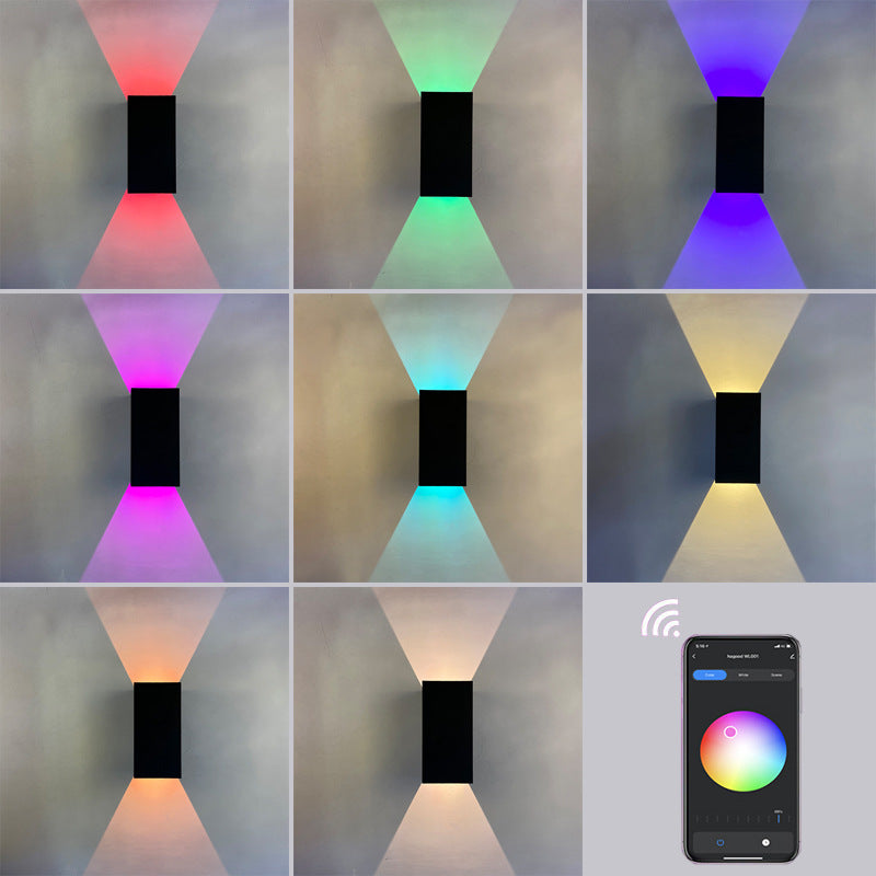 Modern Smart Square APP Dimming Waterproof LED Wall Sconce Lamp | Stornfield