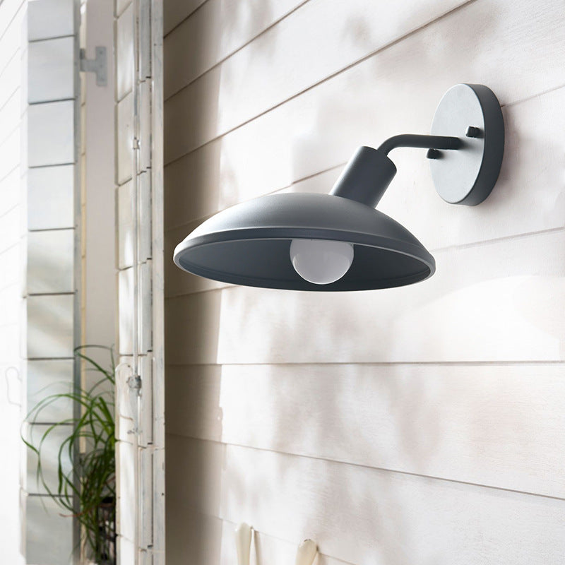 Modern Minimalist Waterproof Round Iron 1-Light Wall Sconce Lamp For Outdoor Patio | Stornfield