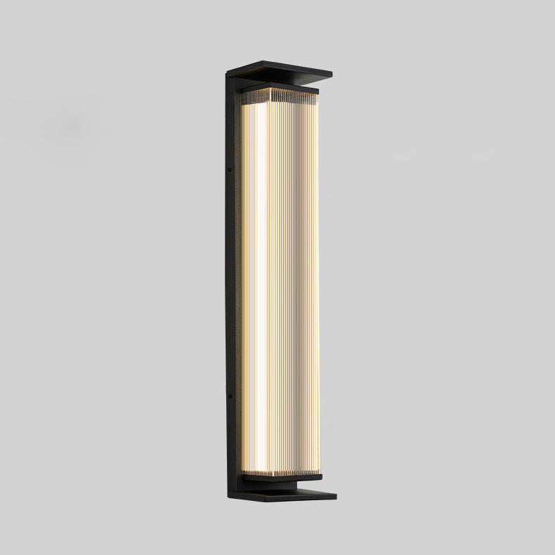 Modern Minimalist Waterproof Rectangular Stainless Steel Acrylic LED Wall Sconce Lamp For Outdoor Patio | Stornfield