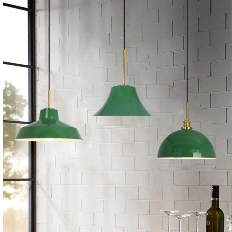 Stornfield | RetroDome Industrial Vintage Pendant Light | Green Iron Dome Design | Single Light | Rustic Ceiling Lighting
